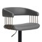 Armen Living Calista Adjustable Bar Stool in Gray Faux Leather with Golden Bronze and Black Metal LCCABACOGRY - alternate 8